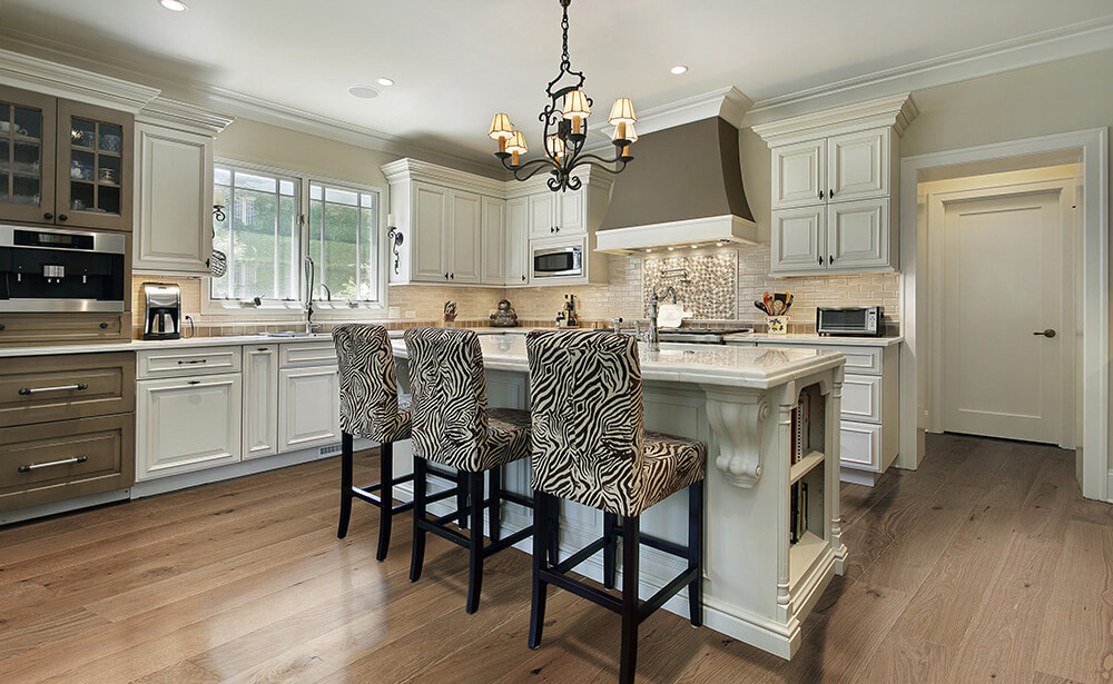 kitchen with wooden floor